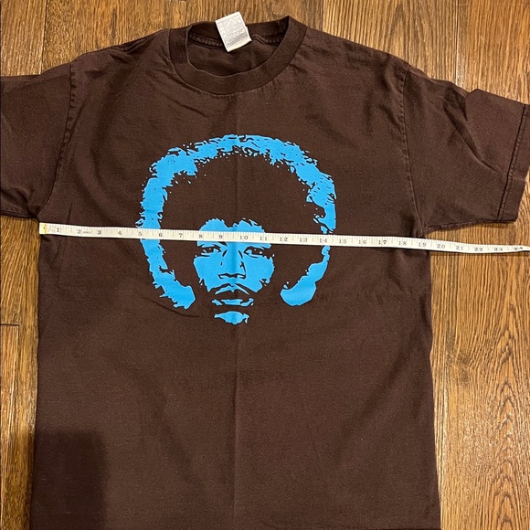 Jimi Hendrix Brown T-Shirt with Blue Graphic - Picture 6 of 7